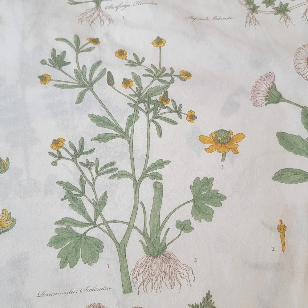 IKEA STRANDKRYPA King Duvet Cover Botanical Wildflower Floral Print 100% Cotton